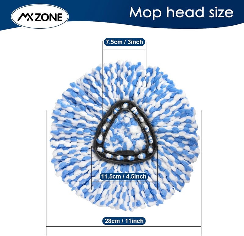 MXZONE Spin Mop Replace Head for O Ceda Spinning EasyWring Rinse Clean Mop Refill, Mop Head Replacement fit 2 Tank System Mop Bucket, Microfiber, 2 Packs - Image 3